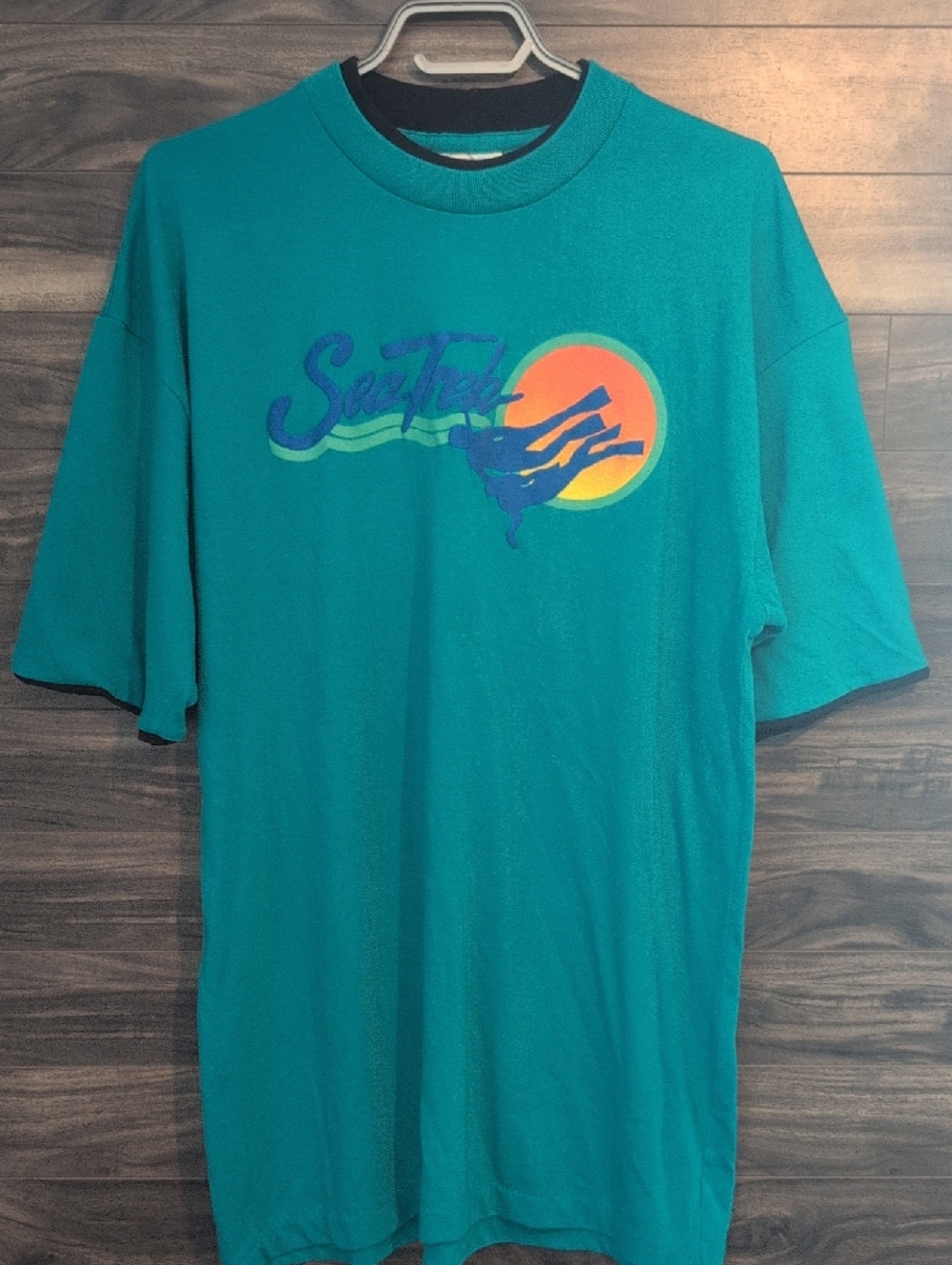 90s Royal Caribbean SeaTrek Scuba Graphic Tee - Vintage Teal